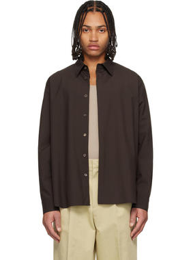 LE17SEPTEMBRE 男士 衬衫 棕色 Classic Wool-Blend 衬衫