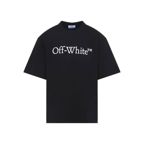 Off-White 男士 SS26 T恤 BOOKISH SKATE 黑白大号棉质