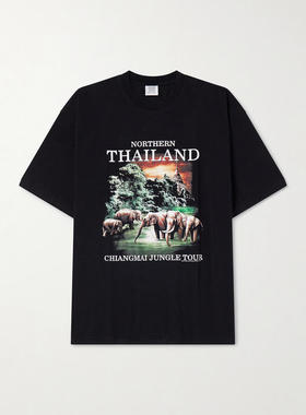 Vetements 男士 SS26 T恤 Thailand Tourist 宽松款棉针织T恤