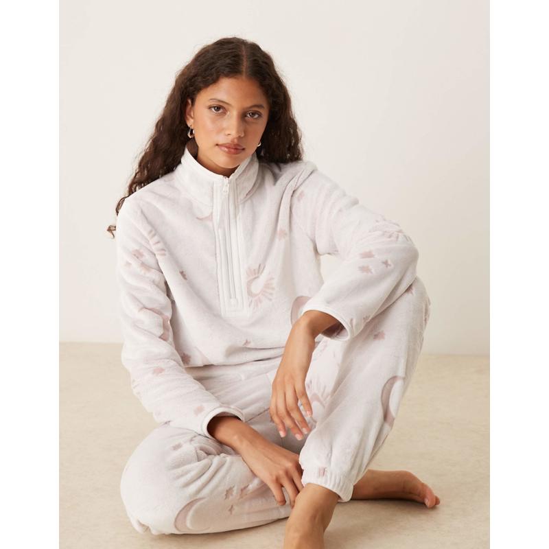 Chelsea Peers 女士 睡衣 抓绒休闲净色星星印花套装