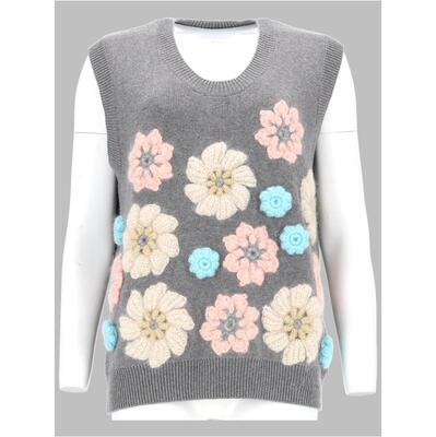 Ganni 甘尼 女士 SS26 马甲 CON APPLICAZIONI FLOREALI