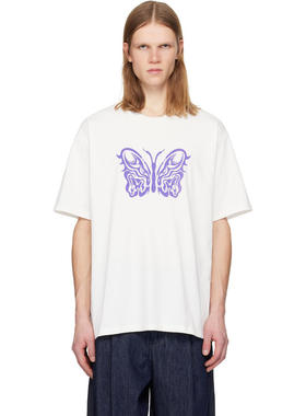 Needles 男士 T恤 灰白色 Kae Tanaka 联名 S/S Crew Neck T 恤