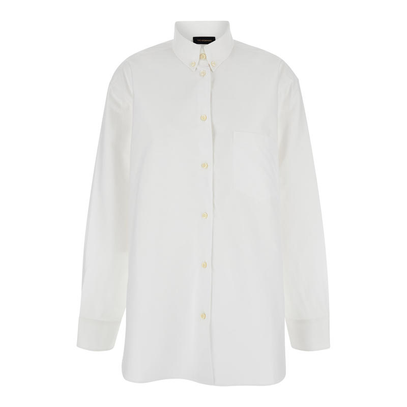 The Andamane 女士 FW24 衬衫 白色纽扣棉混纺女士衬衫