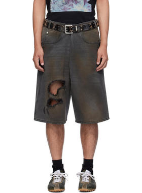 LỰU ĐẠN 男士 牛仔短裤 灰色 Kriss Kross