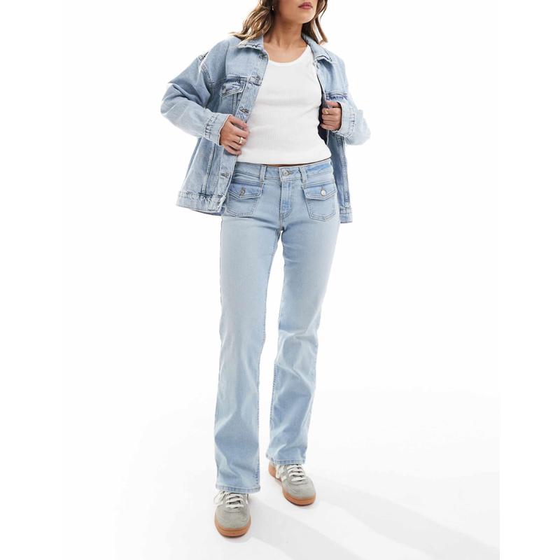 Levi's 女士 牛仔长裤 superlow 复古靴统牛仔裤(浅蓝)