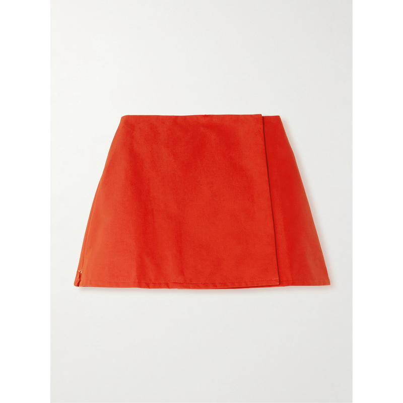 Tolu Coker 女士 迷你裙 褶裥涂层棉质迷你裹裙