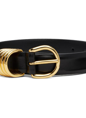 Anderson's 女士 腰带 黑色 French Leather Ring Keeper 腰带