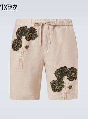 Frescobol Carioca 男款Felipe 花朵亚麻百慕大短裤 迷衣时尚
