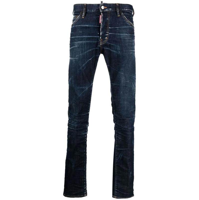 DSquared2 D二次方 男士 FW25 牛仔长裤 logo贴花牛仔裤