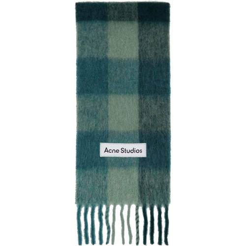 Acne Studios 女士 围巾 绿色 Mohair Checked 围巾