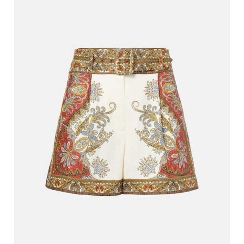 Veronica Beard 女士 短裤 Hobbes 花朵亚麻短裤