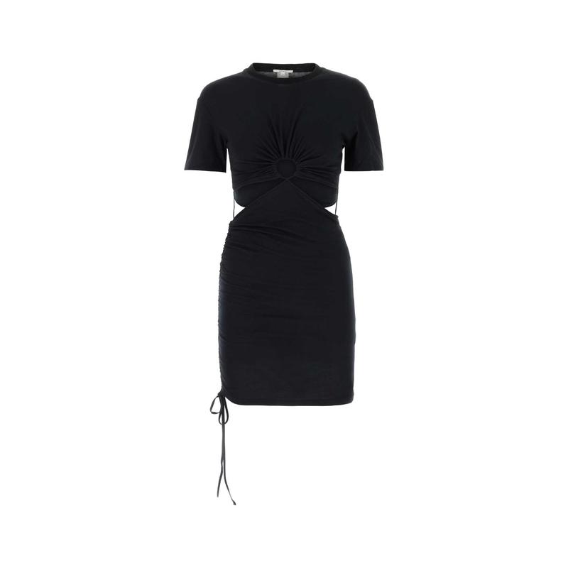 Nensi Dojaka 女士 SS23 短款连衣裙 黑色棉质迷你连衣裙