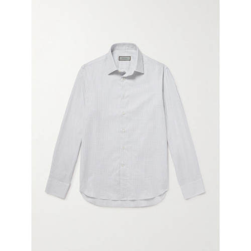Canali 男士 SS26 衬衫 格纹棉质府绸衬衫