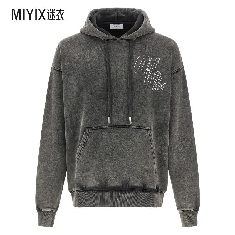 [秋冬新品]Off-White 男款'Outline Skate' 箭号连帽衫 迷衣时尚