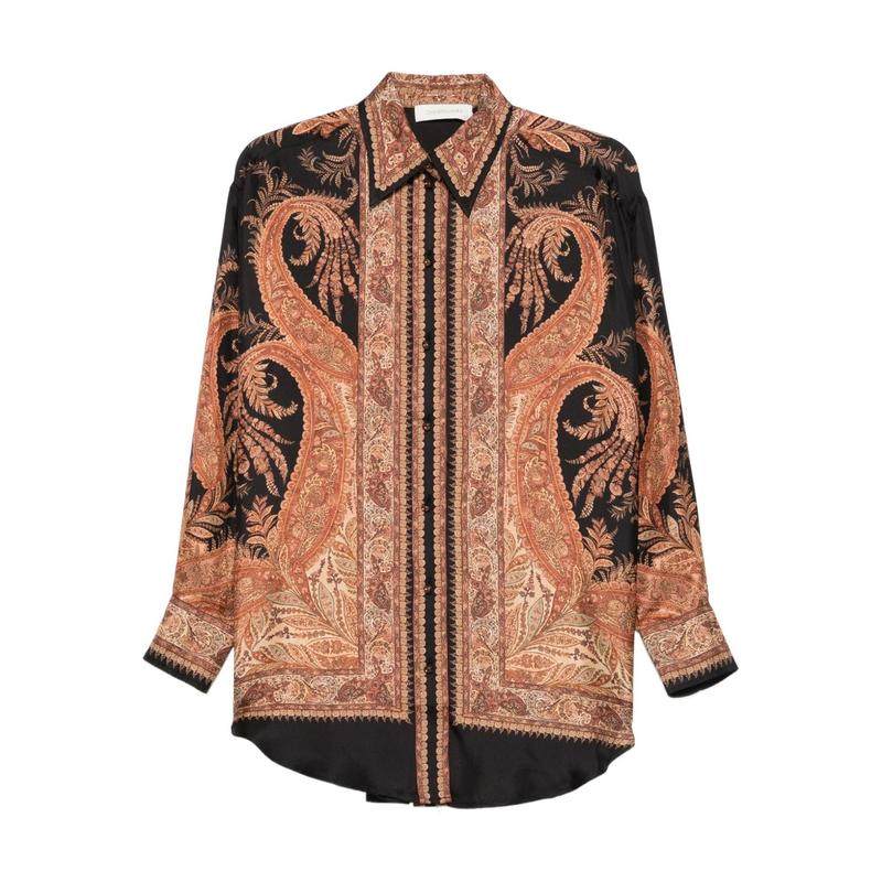Zimmermann 女士 FW25 衬衫 Hypnotic 印花真丝衫,女装/女士精品,真丝上装,淘宝优惠券,粉丝福利购,淘宝优惠卷