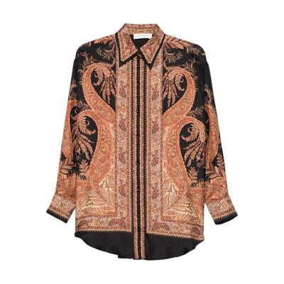 Zimmermann 女士秋冬新品 衬衫 Hypnotic 印花真丝衫