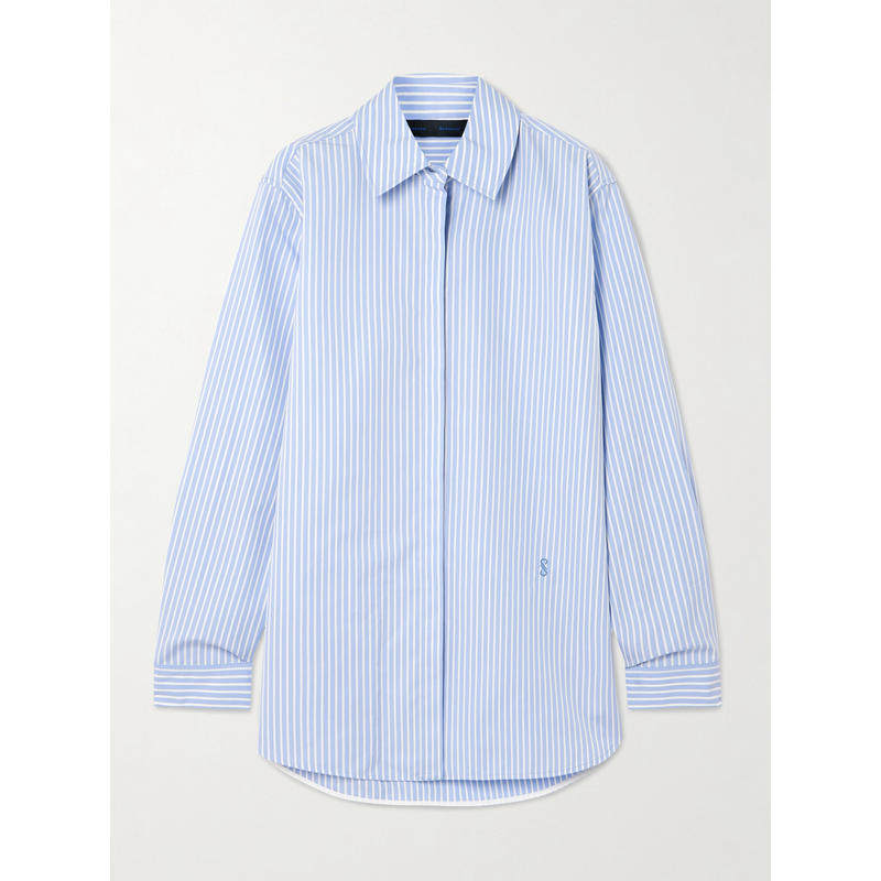 Proenza Schouler 女士 衬衫 Hunter 条纹棉质真丝混纺府绸衬衫,女装/女士精品,真丝上装,淘宝优惠券,粉丝福利购,淘宝优惠卷