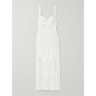 中长连衣裙 SIMKHAI 女士 SS25 流苏嵌花薄纱 Darby