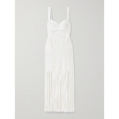 SIMKHAI 女士 SS25 中长连衣裙 Darby 流苏嵌花薄纱