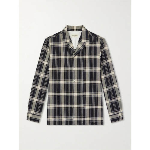 Officine Générale 男士 衬衫 Eren Camp-Collar 格纹棉混纺