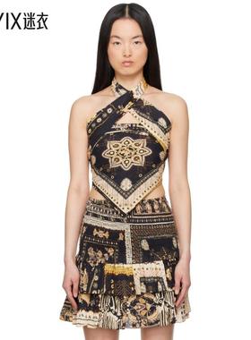 Isabel Marant Étoile 女款黑色 & 黄色 Feyza 上装 迷衣时尚