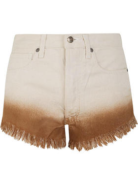 Alanui 女士 SS24 牛仔短裤 褶皱阔腿牛仔短裤