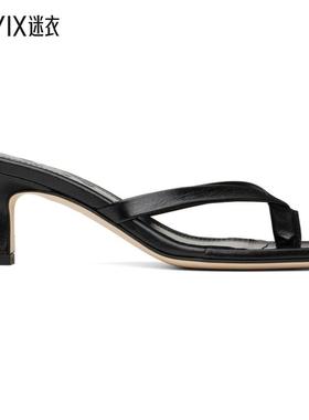 Aeyde 女款黑色 Wilma Leather Toe-Post 凉鞋 迷衣时尚