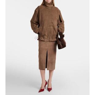 ROTATE 女士 中长裙 绒面革铅笔半身裙