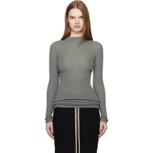 Rick Owens 瑞克·欧文斯 女士 毛衣 卡其色 Temple LS Turtle