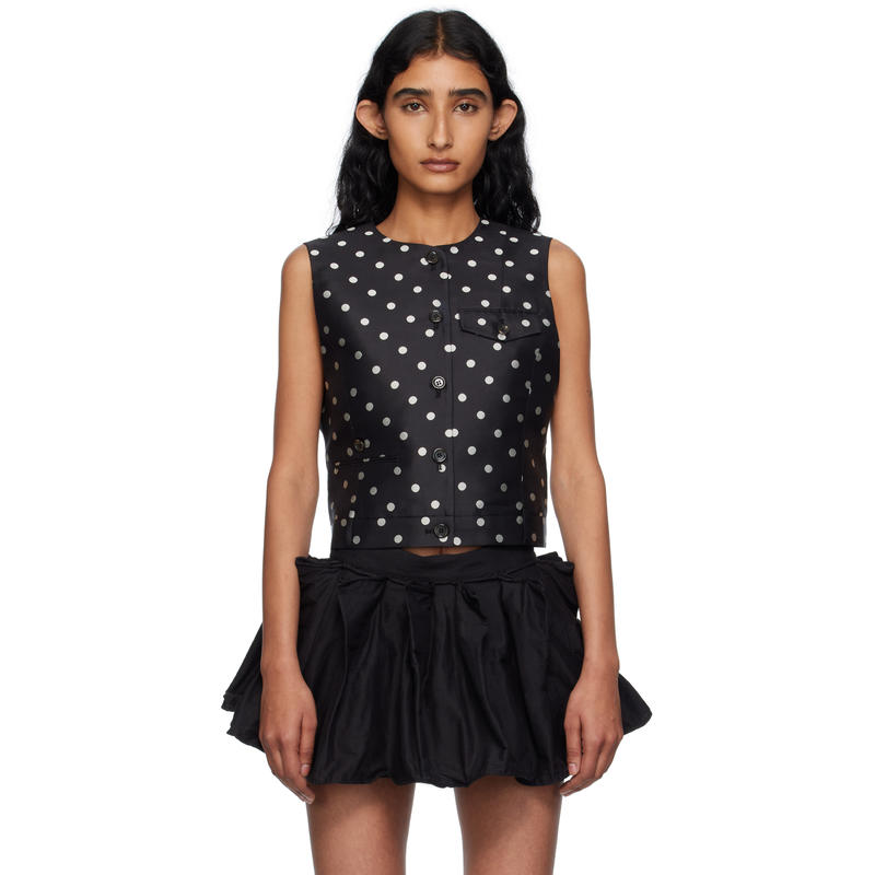 pushBUTTON 女士 背心 黑色 Polka Dot Trouser Detail 马甲