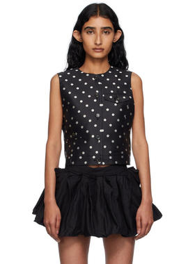 pushBUTTON 女士 背心 黑色 Polka Dot Trouser Detail 马甲