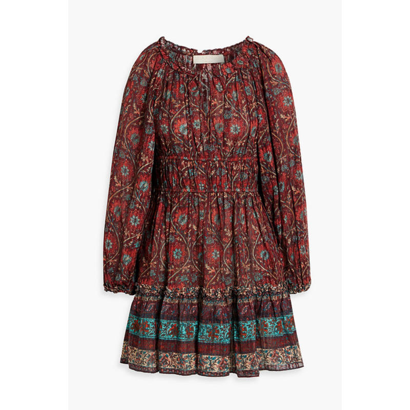 Ulla Johnson 女士 短款连衣裙 Val 印花棉混纺迷你连衣裙