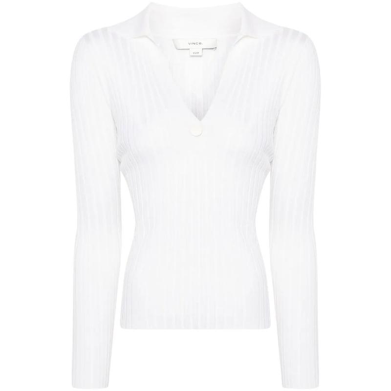 Vince 女士 FW24 针织衫 Snap Polo 衫