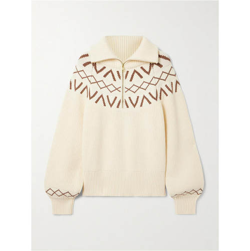 Varley 女士 SS26 毛衣 Sigrid 'Fair Isle' 针织半拉链
