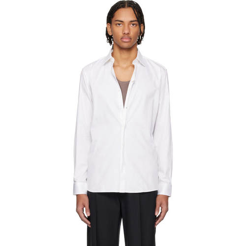 Hugo 雨果 男士 衬衫 白色 Stretch Cotton Modern-Fit