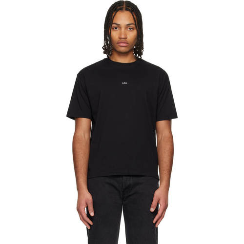 A.P.C. 男士 T恤 黑色 Boxy Micro Logo