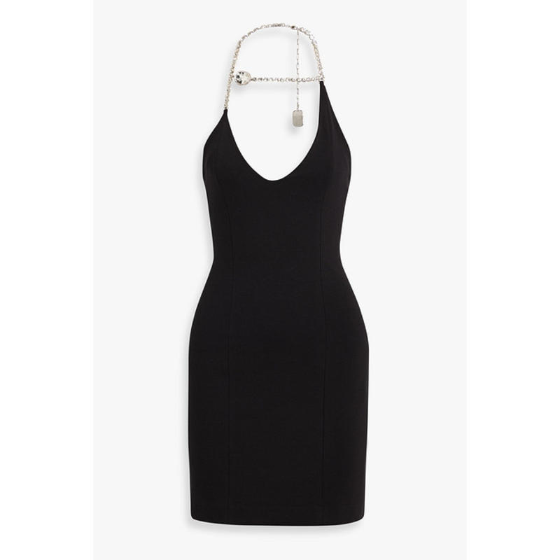 AREA 女士 短款连衣裙 水晶装饰卡迪挂脖迷你连衣裙