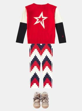 Perfect Moment 女童 长裤 徽标波浪纹针织打底裤童装