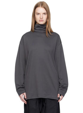 Lemaire 勒梅尔 女士 上衣 灰色 Relaxed Mock Neck T恤