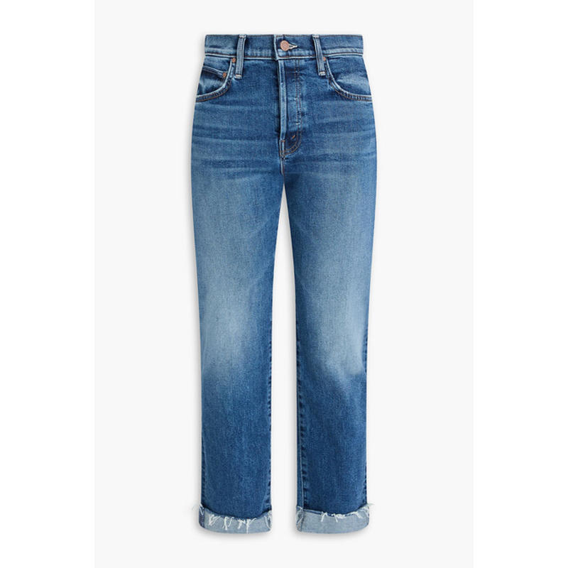 Mother Denim 女士 牛仔长裤 Scrapped 短款高腰直筒牛仔裤