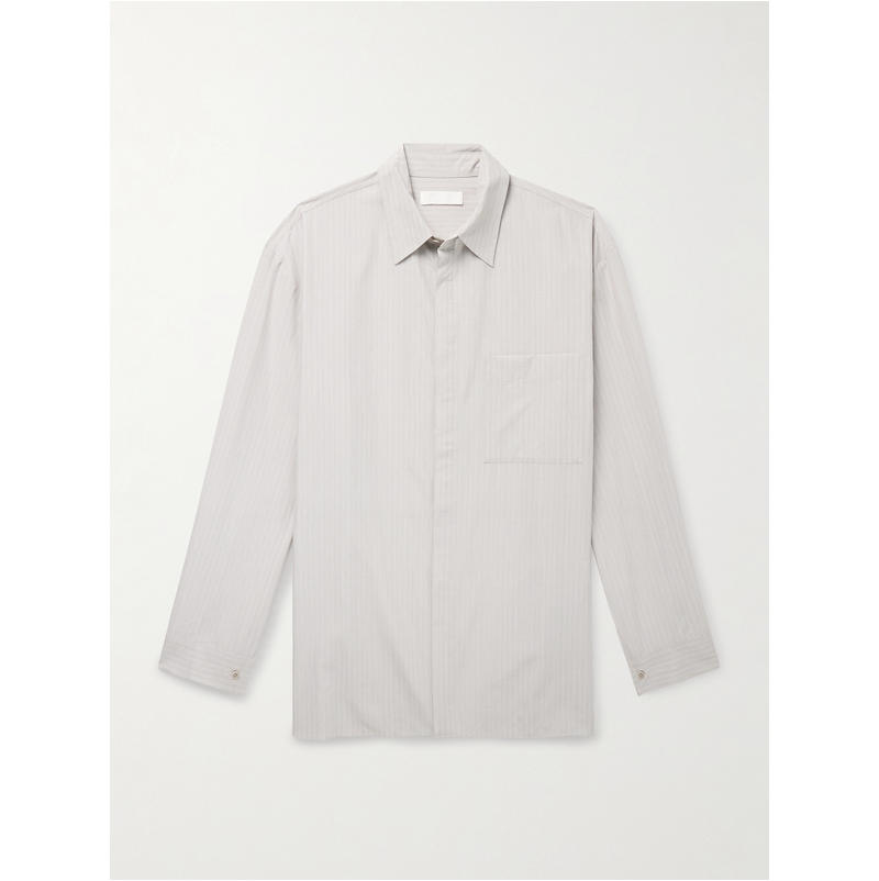 AMOMENTO 男士 FW25 衬衫 TENCEL™ 条纹莱赛尔纤维棉混纺图片