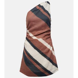 Faithfull the Brand 女士 短款连衣裙 Marga 褶皱亚麻迷你连衣裙