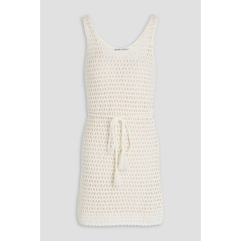 Alice + Olivia 女士 短款连衣裙 Tomoko 钩花棉混纺迷你连衣裙