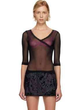 Fruity Booty 女士 T恤 黑色 Moss Wrap T 恤