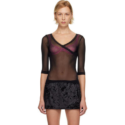 Fruity Booty 女士 T恤 黑色 Moss Wrap T 恤