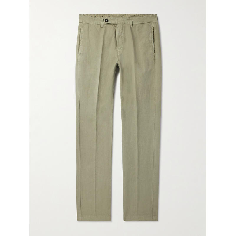 Massimo Alba 男士 FW25 长裤 Winch2 修身直筒棉麻混纺裤子