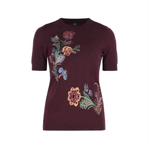 Etro 艾绰 女士 FW25 毛衣 Etro 花卉提花圆领上衣