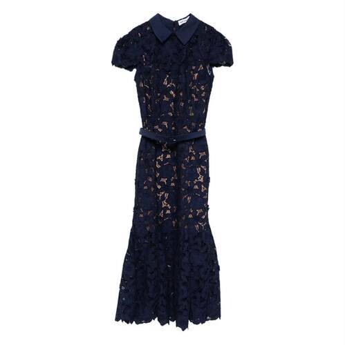 Self-Portrait 女士 SS26 中长连衣裙 蓝色连衣裙