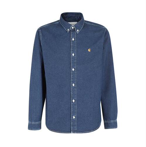 Carhartt WIP 卡哈特 男士 SS24 衬衫 徽标刺绣纽扣牛仔