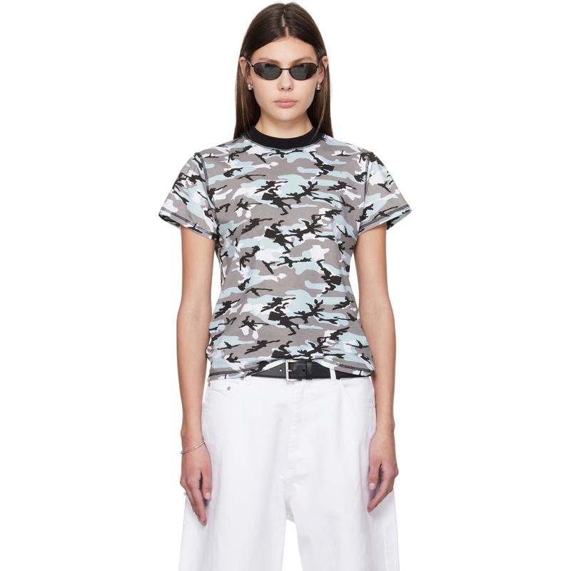 Still Kelly 女士 T恤 灰色 Camo Baby T 恤